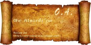 Ohr Almiréna névjegykártya